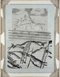 Ballen-In the Hills and in the Mountains 2012-Ink and glitter drawing on reconstituted, pigmented, handcrafted paper, laminated over twine-LR