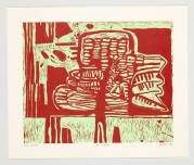Maljevic - Red on green 2012 - Woodcut - LR