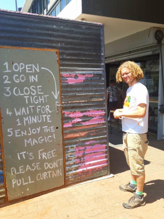 Artist St. John Fuller stands outside The Shack on Jan Smuts Avenue