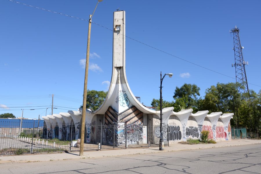 Downtown Detroit: Hobbs drove past numerous scenes of urban decline. 