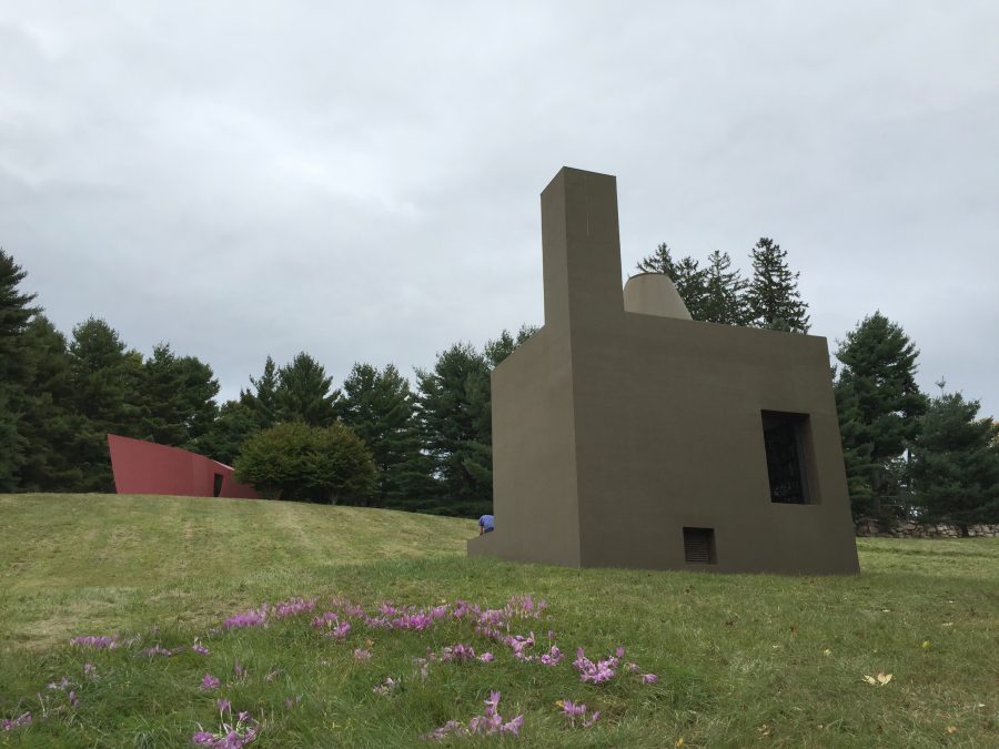 The library building in Philip Johnson's Glass House estate, Connecticut. 