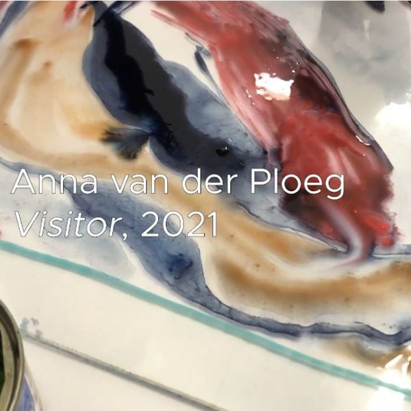Anna van der Ploeg working on The Winds! water colour monotype series